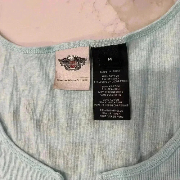 Vintage Harley Davidson y2k Graphic Butterfly Sequins 2000s TankTop Women Medium - Picture 3 of 5